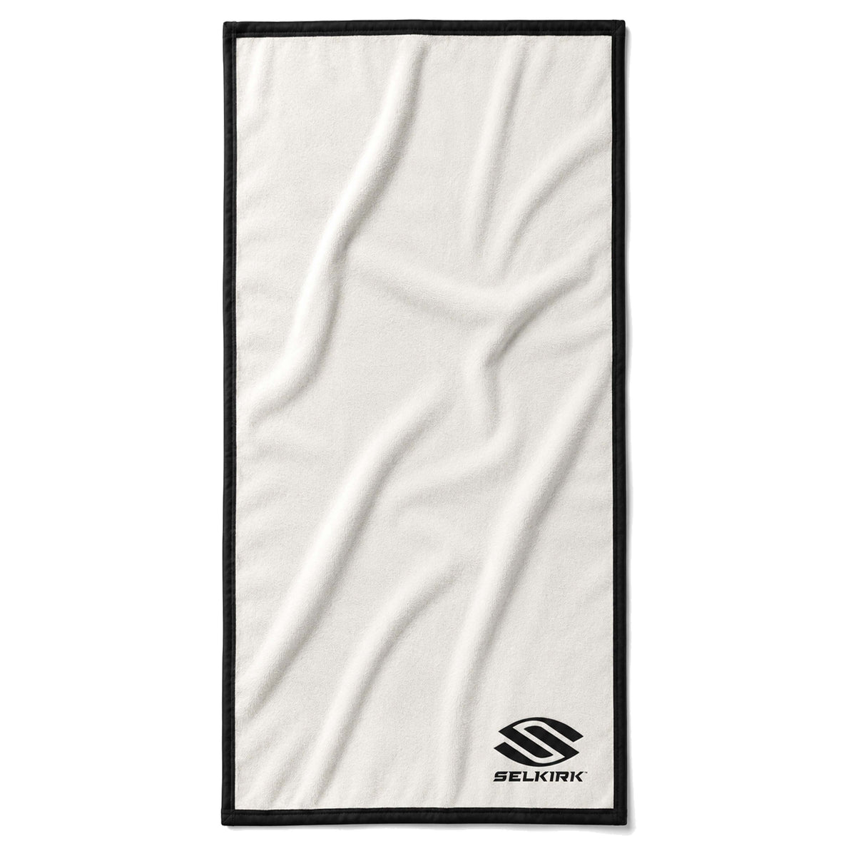 Selkirk White | Black Edge Logo | Cotton Pickleball Towel